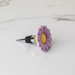 Full Bloom Purple Floral Wine Stopper
