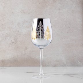 Silver Winter Tree Stemmed Wine Glass