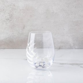 White Skeleton Hand Stemless Wine Glass