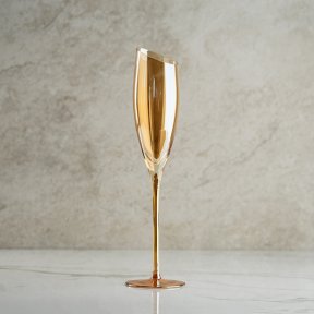 Slant Amber Flute Wine Glass