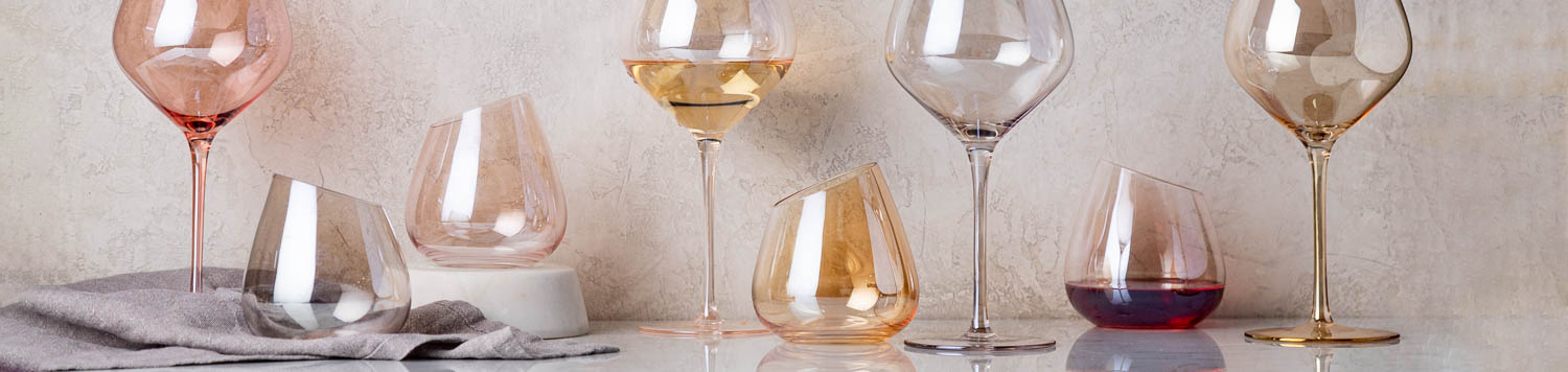 Cooper's Hawk Winery & Restaurants > Slant Collection > Slant Amber  Stemless Wine Glass