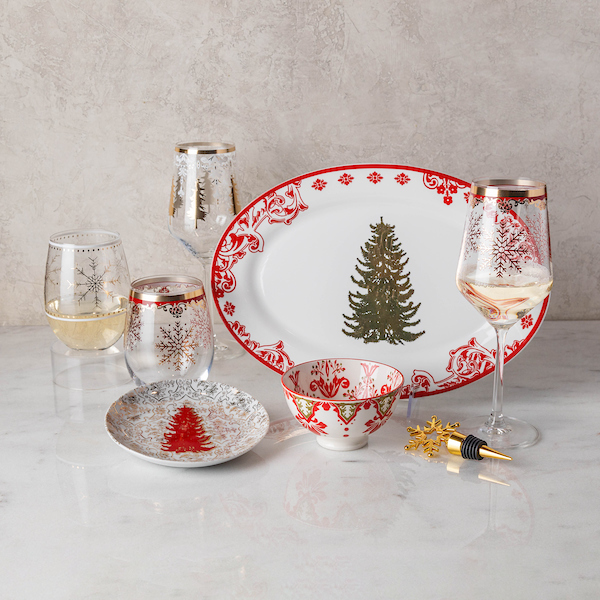 Wine Glass - White Christmas
