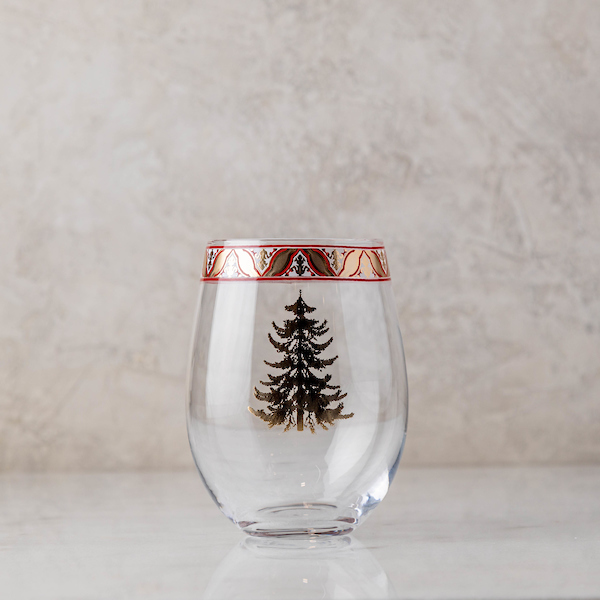 Cooper's Hawk Winery & Restaurants > Winter Entertaining Collection > Red  Tree Winter Entertaining Stemless Wine Glass