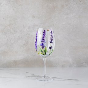 Lavender Bloom Stemmed Wine Glass