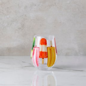 Summer Popsicle Stemless Wine Glass