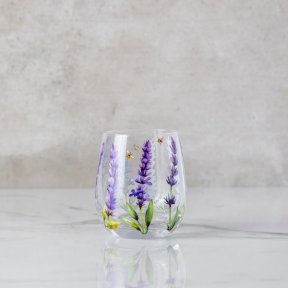 Lavender Bloom Stemless Wine Glass