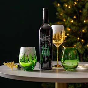 Happy Holidays Embossed Wine