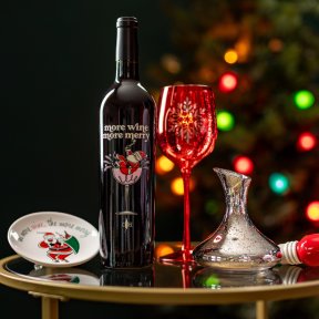 More Wine More Merry Embossed Wine
