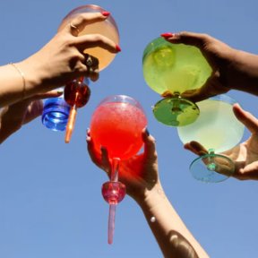 Pink Lilac Picnic Glasses (Set of 2)