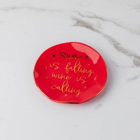 Snow is Falling Red Appetizer Plate