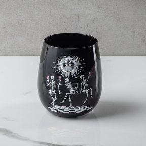 Disco Skeleton Stemless Wine Glass