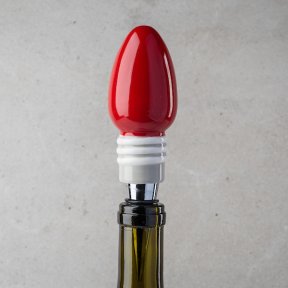 Red Bulb Wine Bottle Stopper