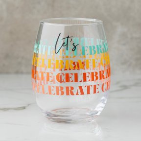Let’s Celebrate Stemless Wine Glass