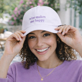 Wine Makes Me Happy White Hat