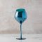Slant Teal Stemmed Wine Glass