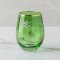 Green Snowflake Stemless Wine Glass