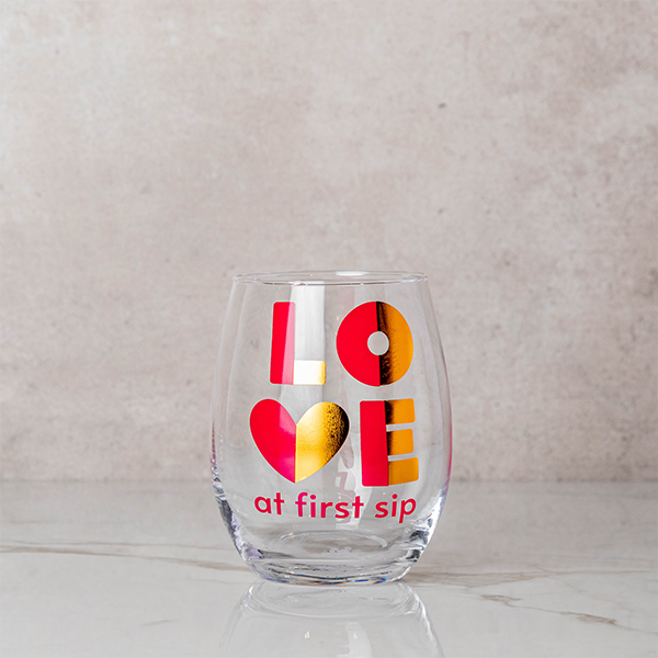 Love at First Sip Stemless Wine Glass