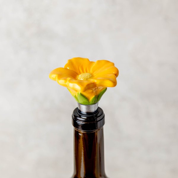 Full Bloom Yellow Floral Wine Stopper