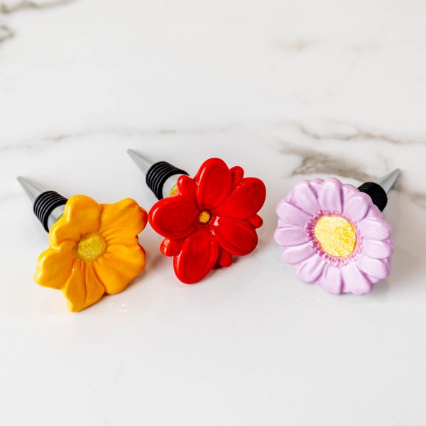 Full Bloom Yellow Floral Wine Stopper