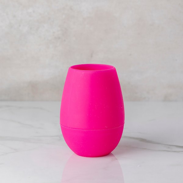 Pink Silicone Freezable Wine Glass