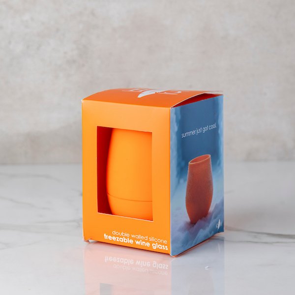 Orange Silicone Freezable Wine Glass