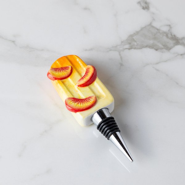 Peach Popsicle Wine Bottle Stopper