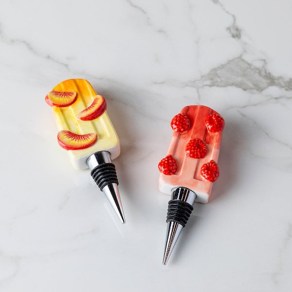Raspberry Popsicle Wine Bottle Stopper