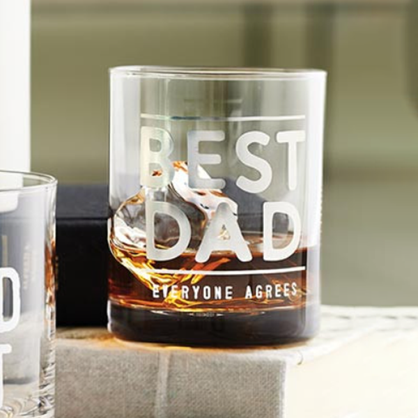 Best Dad Rocks Glass