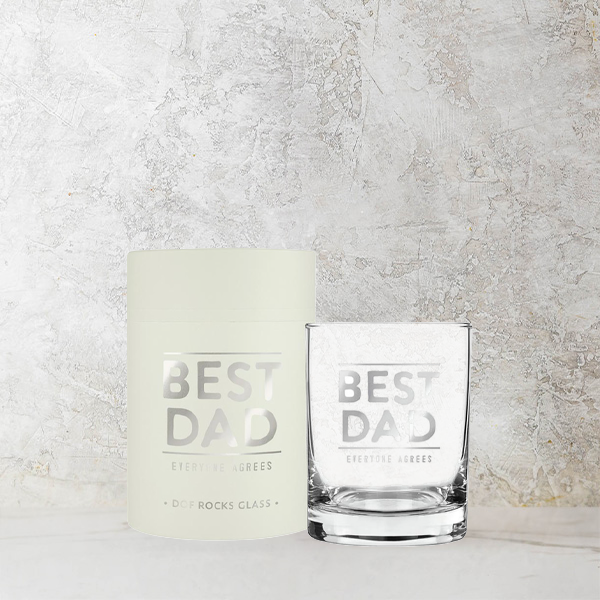 Best Dad Rocks Glass