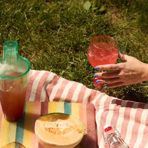 Pink Lilac Picnic Glasses (Set of 2)