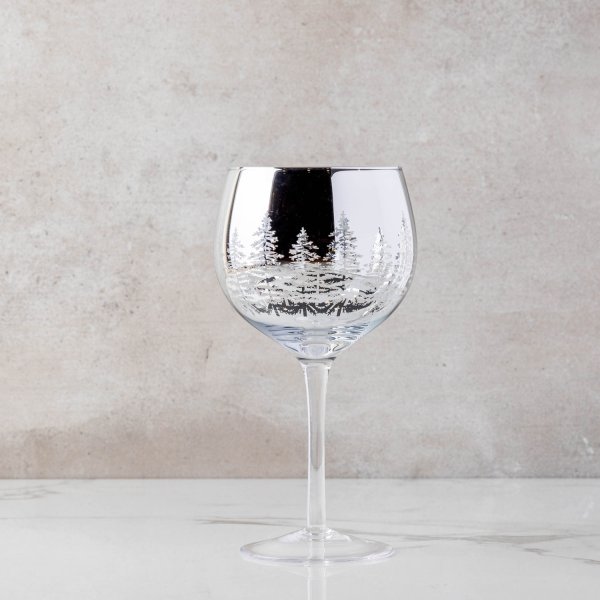 Silver Alpine Balloon Stemmed Wine Glass