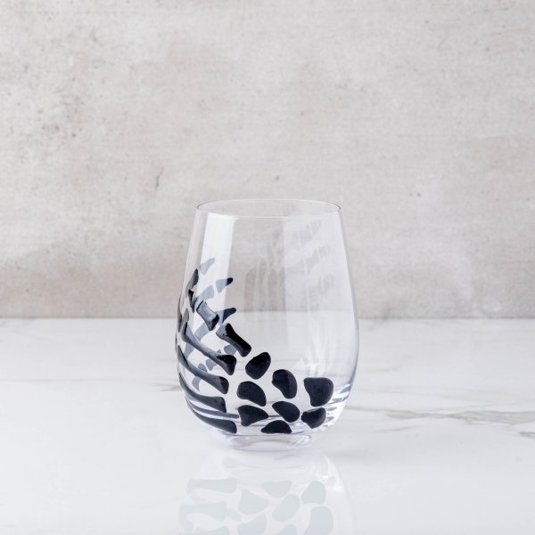 Black Skeleton Hand Stemless Wine Glass
