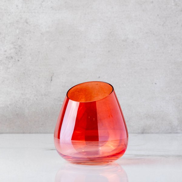 Slant Stemless Wine Glasses - Set of 5