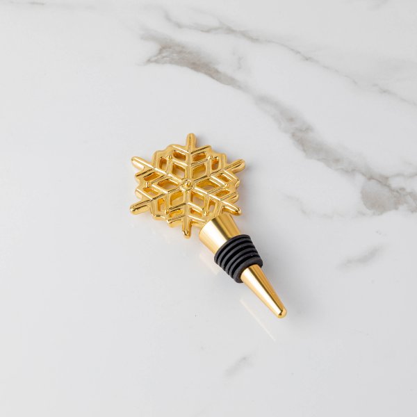 Gold Snowflake Wine Bottle Stopper