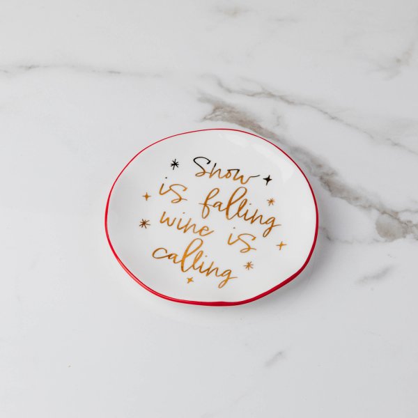 Snow is Falling White Appetizer Plate