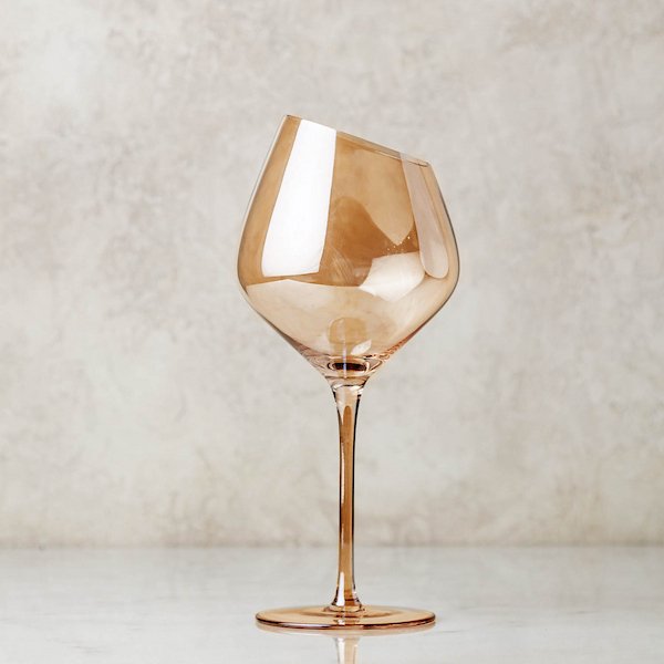 Slant Stemmed Wine Glasses - Set of 5