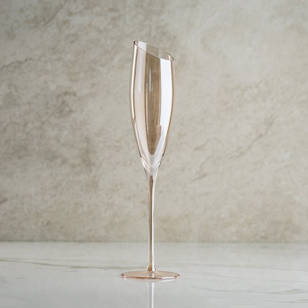 Slant Flute Wine Glasses - Set of 4