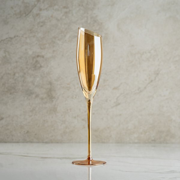 Slant Flute Wine Glasses - Set of 4