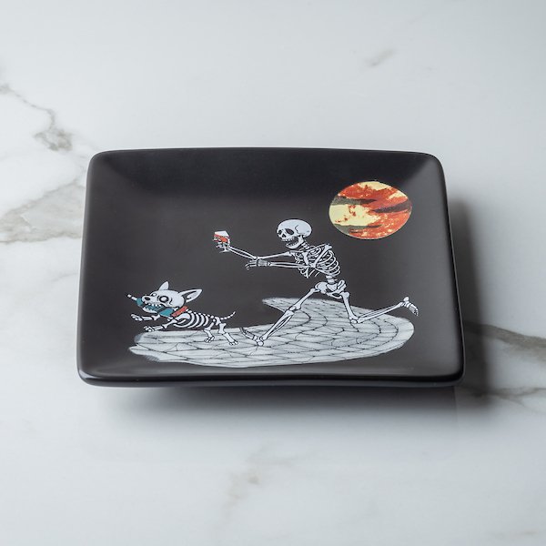 Skeleton Dog Appetizer Plate