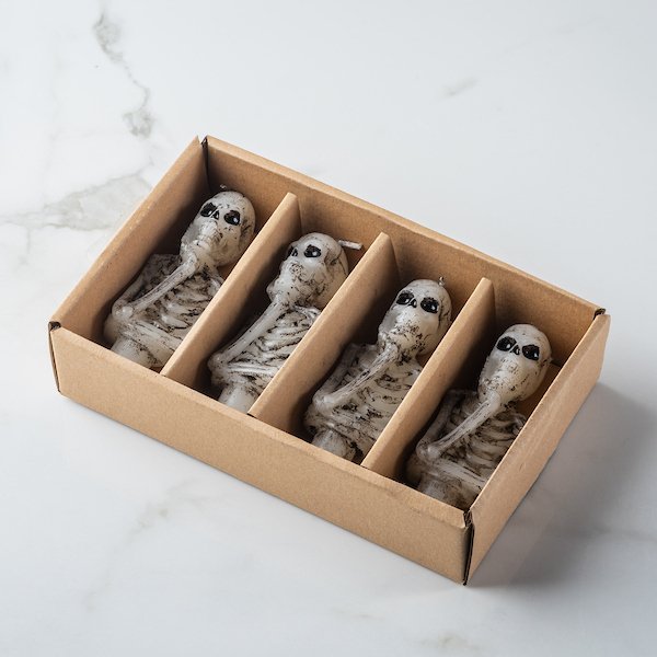 Skeleton Taper Candles (Set of 4)