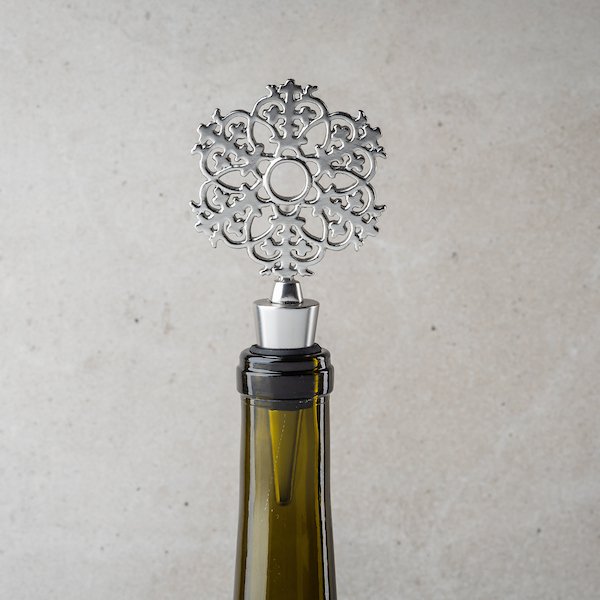 Silver Snowflake Wine Bottle Stopper