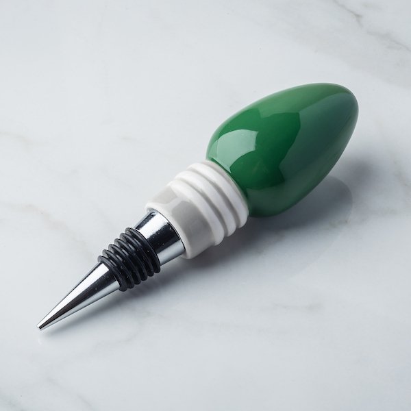 Green Bulb Wine Bottle Stopper
