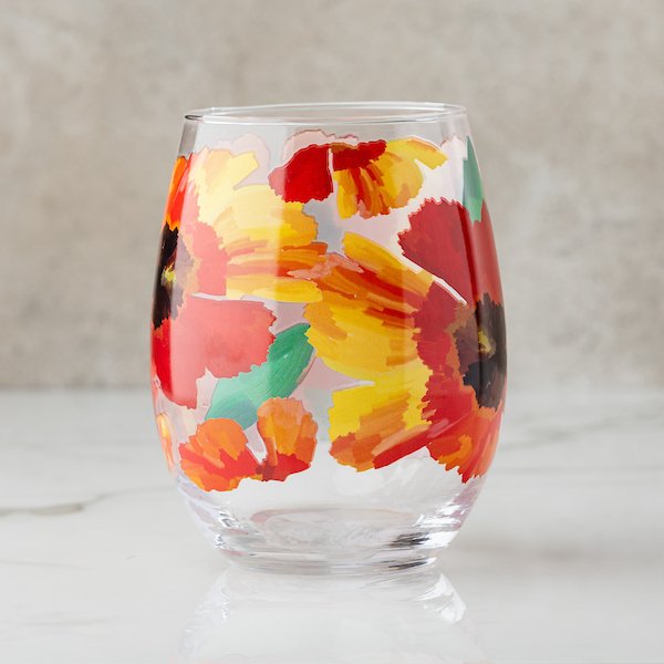 Poppy Stemless Wine Glass