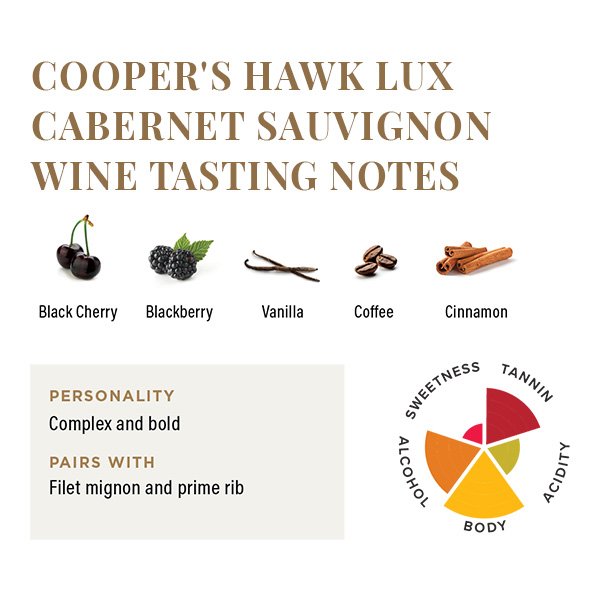 Cooper's Hawk Lux Cabernet Sauvignon Wine