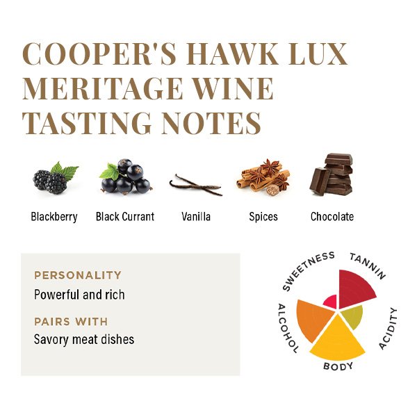 Cooper's Hawk Lux Meritage Wine