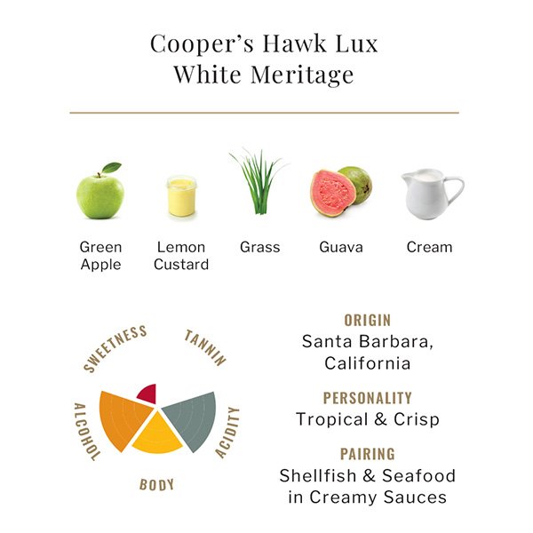 Cooper's Hawk Lux White Meritage Wine