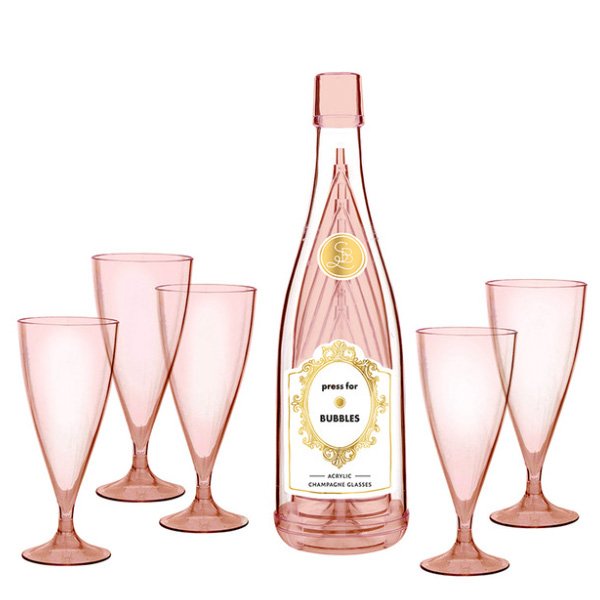 Press for Bubbles Champagne Glass Set