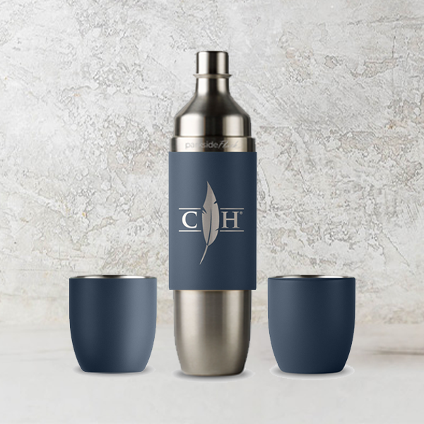 Slate Blue Parkside Flask 3-Piece Wine Set