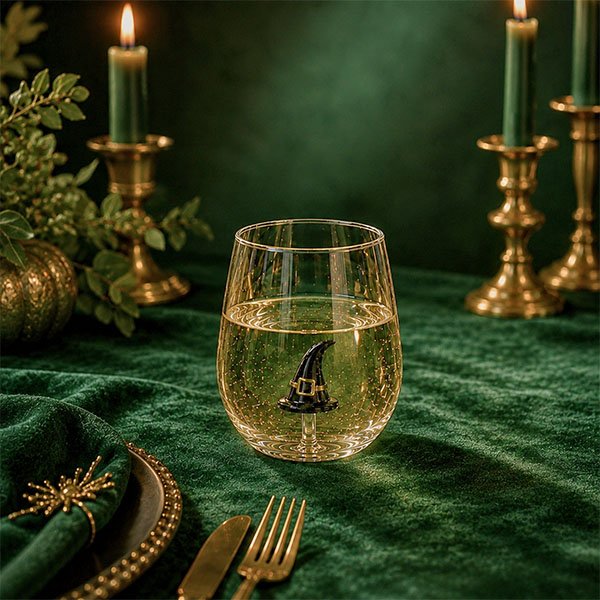 Witch Hat Stemless Wine Glass