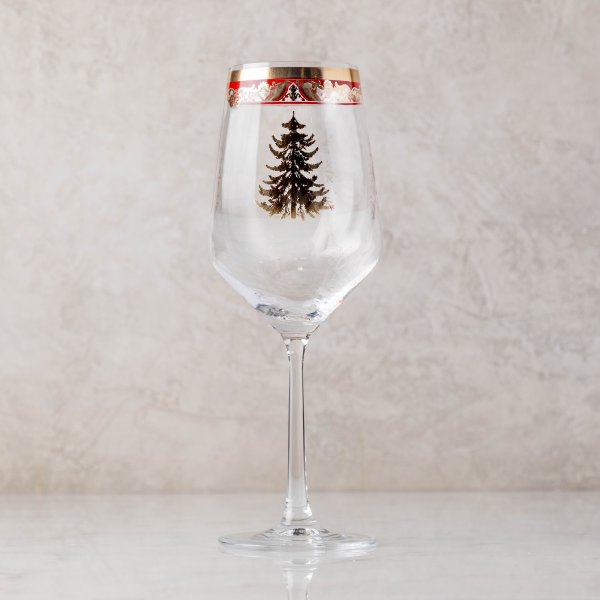 Red Tree Winter Entertaining Stemmed Wine Glass